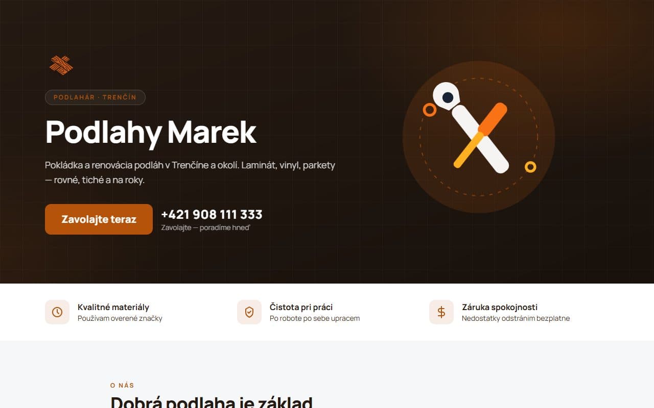 Náhľad stránky Podlahy Marek